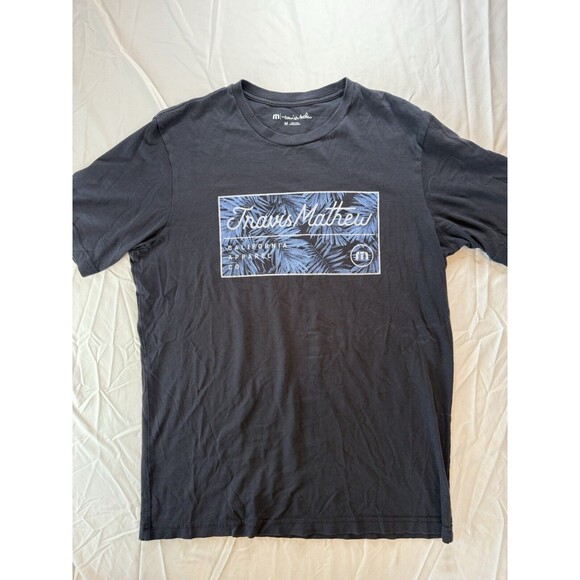 Travis Mathew Pima Cotton Crew Neck‎ T-Shirt Men's Medium Graphic Print Knit - Picture 1 of 7